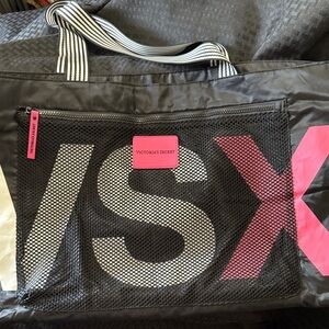 Victoria's Secret Black and Pink Mesh Tote
